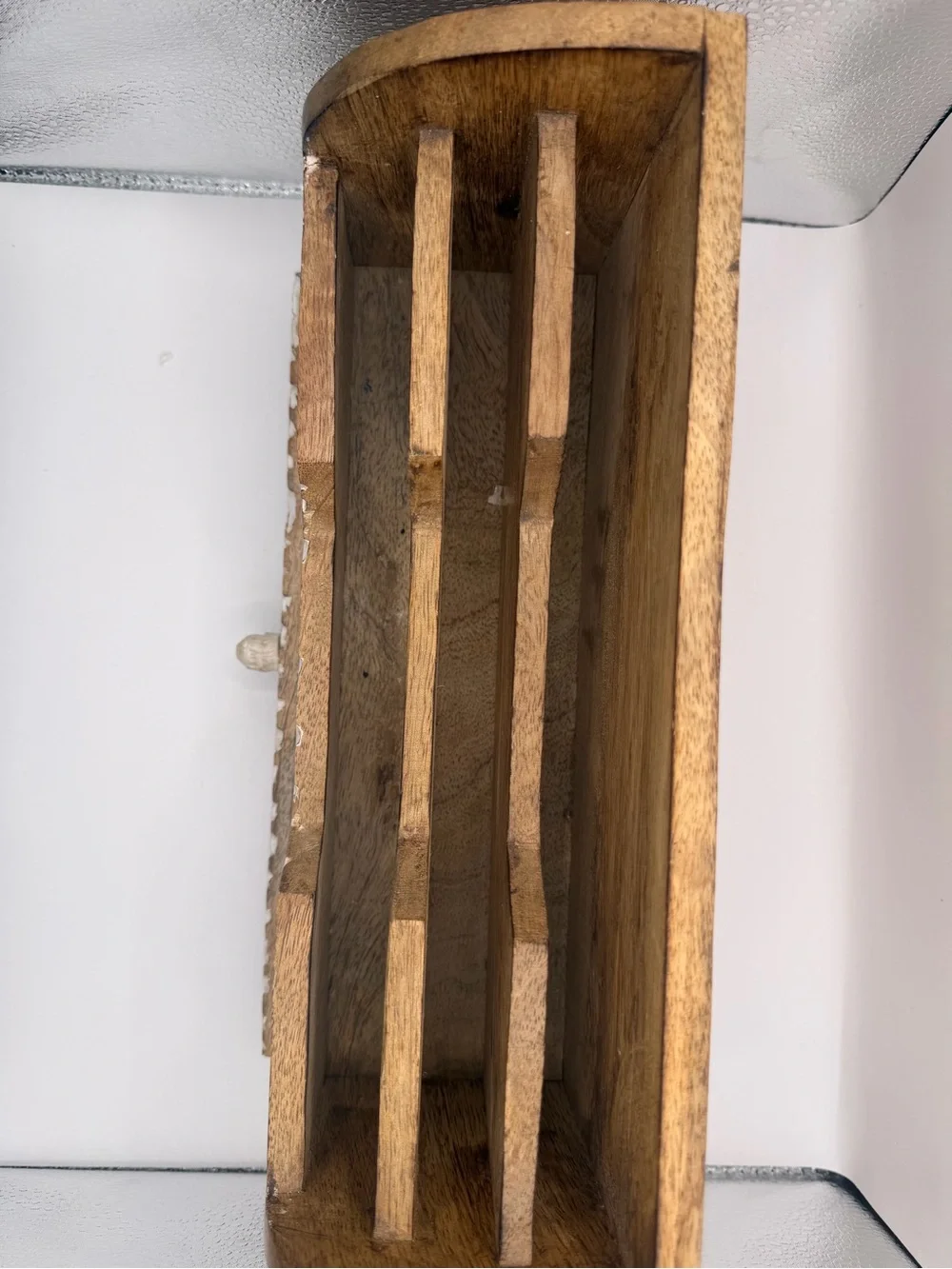 Wood Desk Mail Organizer with Drawer Rustic Boho Letter Holder